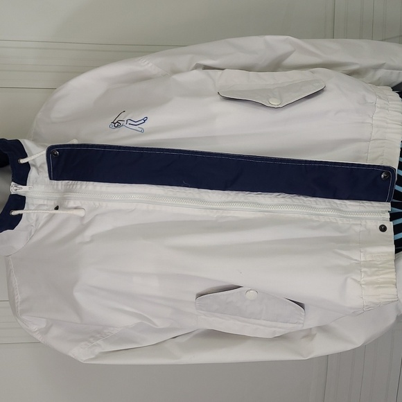 Hartwell ViaSport WMS XL Jacket Windbreaker 90s Oversized Golf White Navy Blue - Picture 10 of 15